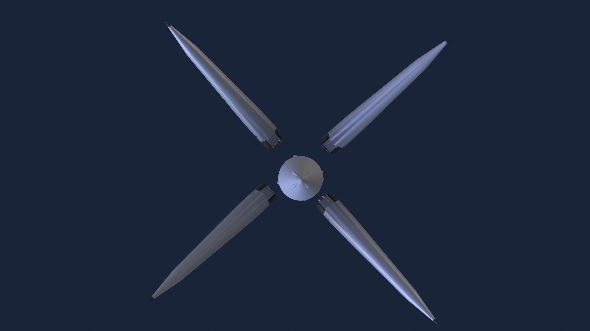 Sputnik Rocket and Sputnik Satellite Low-poly 3D model_12