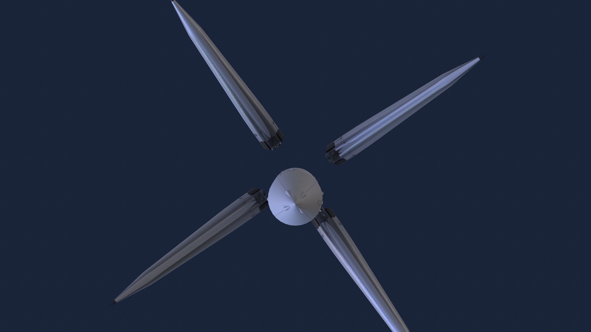 Sputnik Rocket and Sputnik Satellite Low-poly 3D model_9
