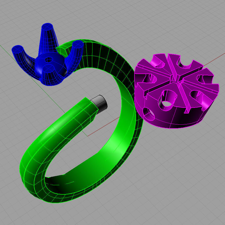 Round Double Cluster Ring All Size 3D print model 3D print model_3