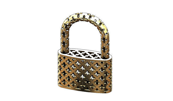 Moucharabieh gold padlock  3D print model
