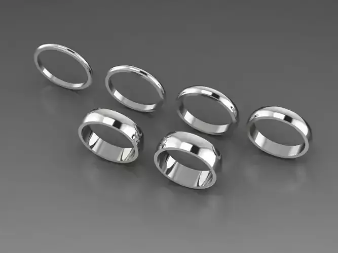Multi Pack 6 Rings Size 7 Classic Half Round Ring Goes To 6mm