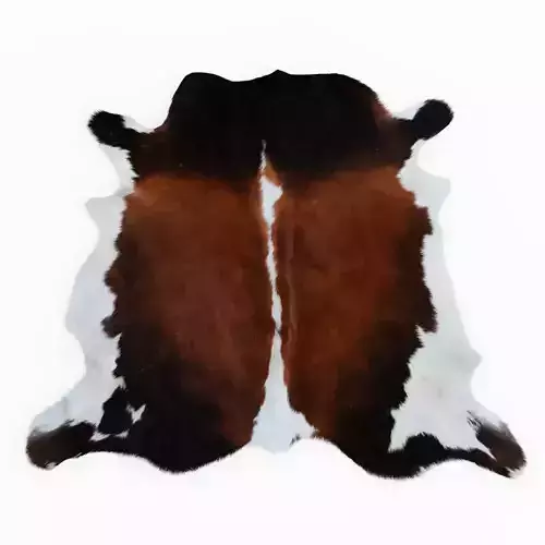 Cowhide Brown And White Rug 3D model