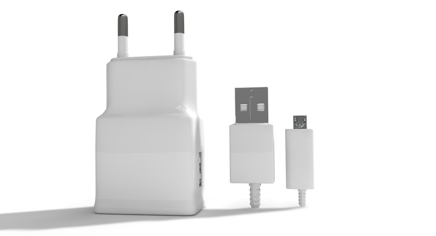 Samsung Ladekabel Charger SET Low-poly 3D model_1