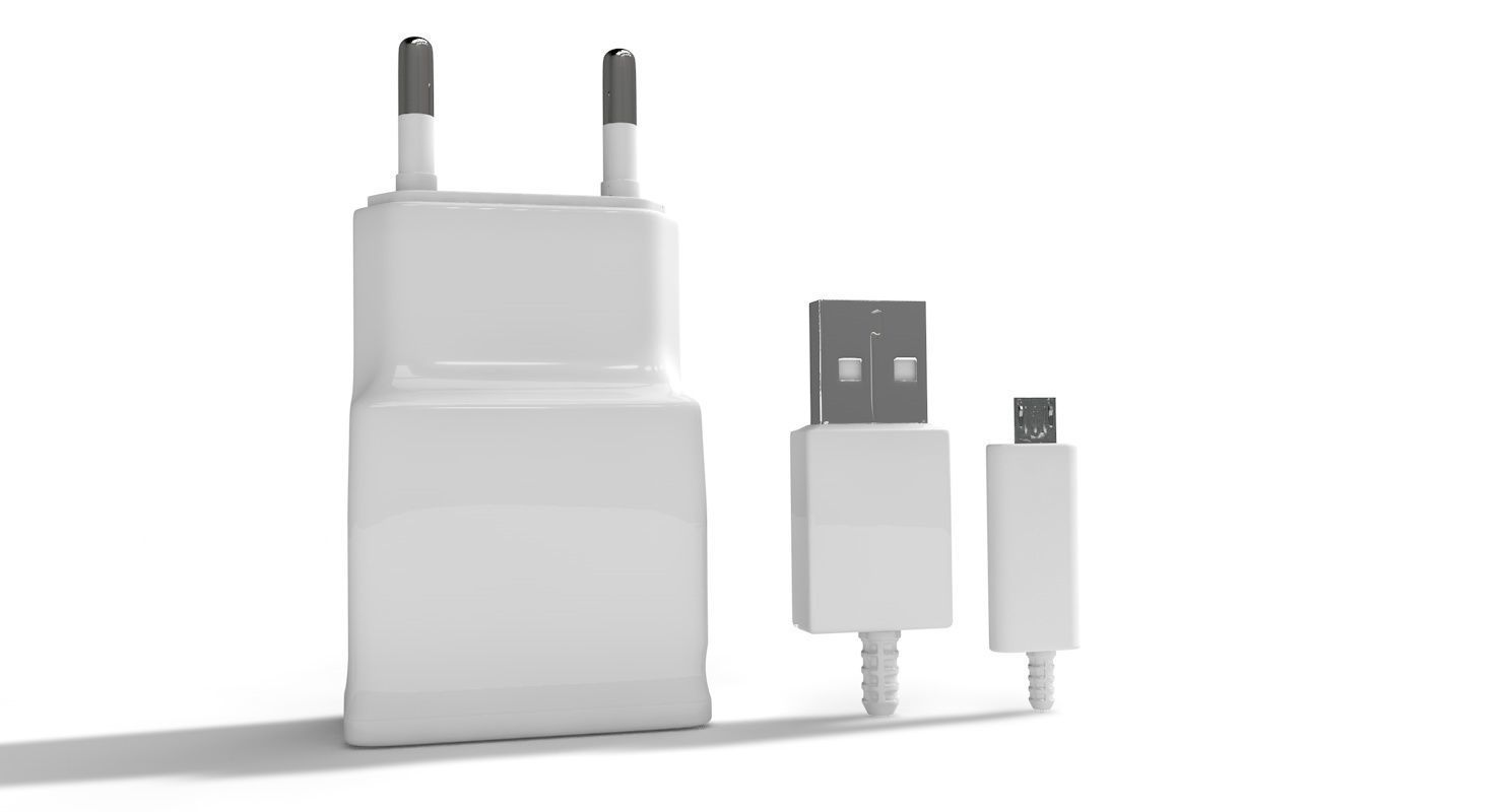 Samsung Ladekabel Charger SET Low-poly 3D model_3