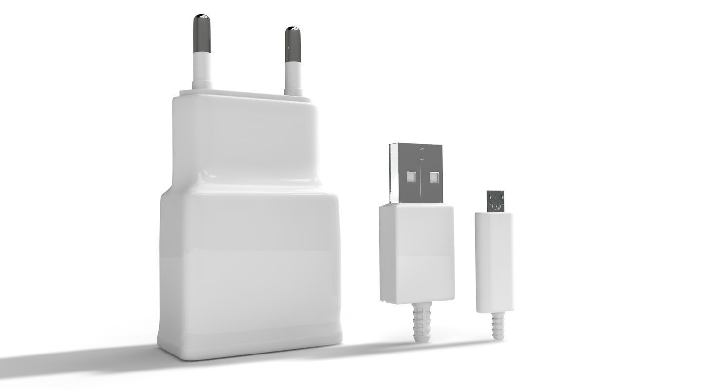 Samsung Ladekabel Charger SET Low-poly 3D model_4