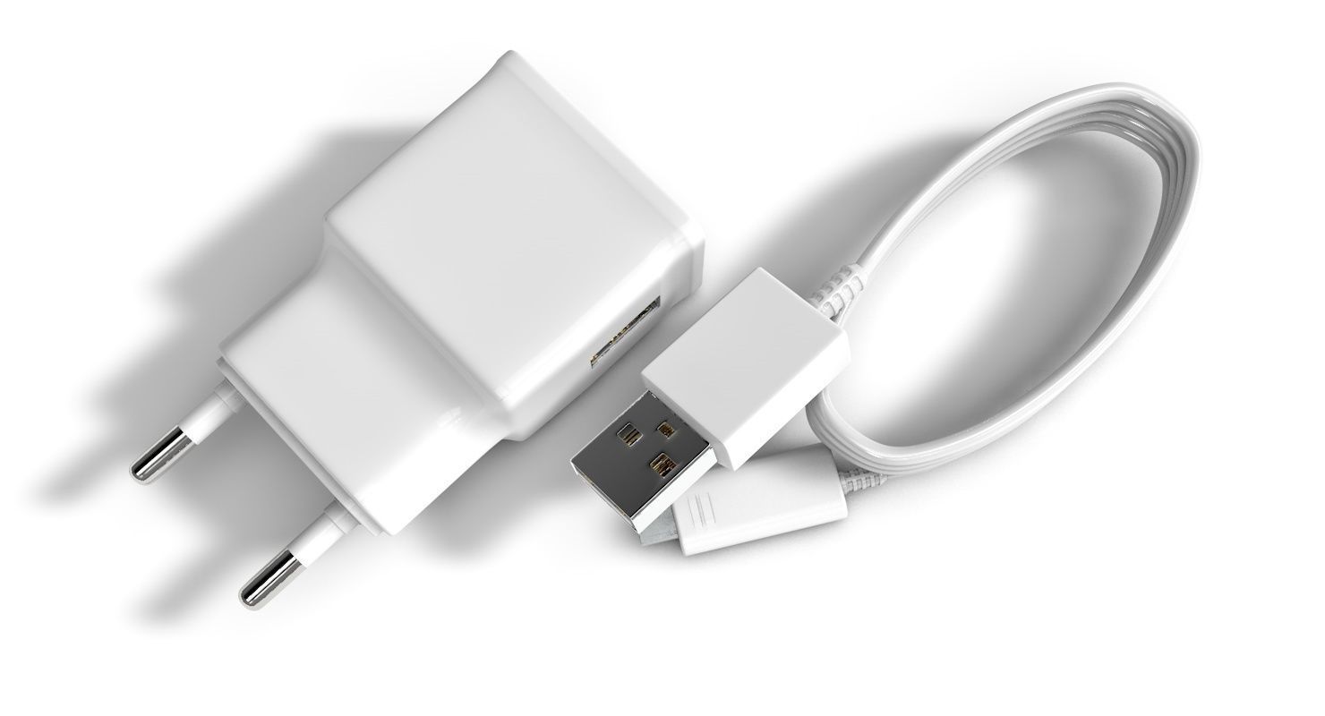 Samsung Ladekabel Charger SET Low-poly 3D model_5