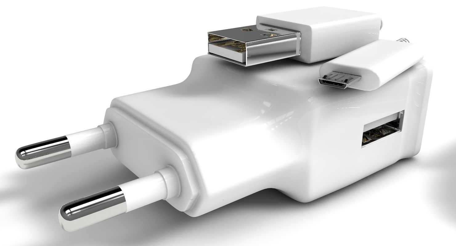 Samsung Ladekabel Charger SET Low-poly 3D model_6