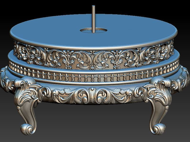 Pedestal ornate gold candle holder 3D print model_6