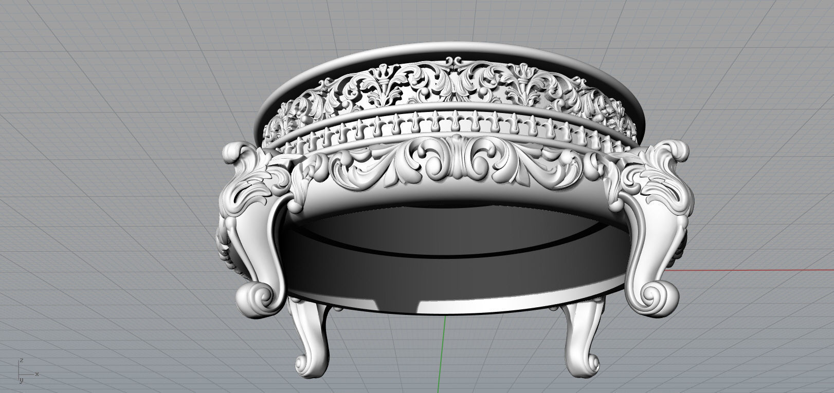 Pedestal ornate gold candle holder 3D print model_12