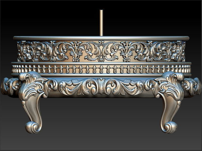 Pedestal ornate gold candle holder 3D print model_7