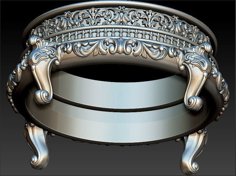 Pedestal ornate gold candle holder 3D print model_8