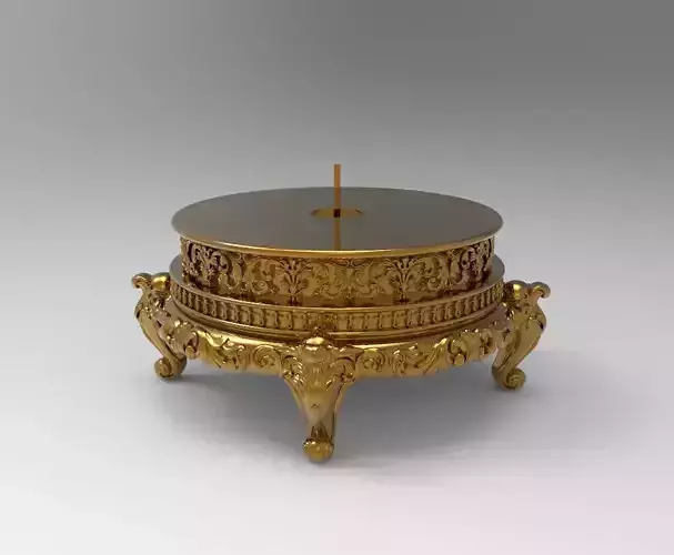 Pedestal ornate gold candle holder