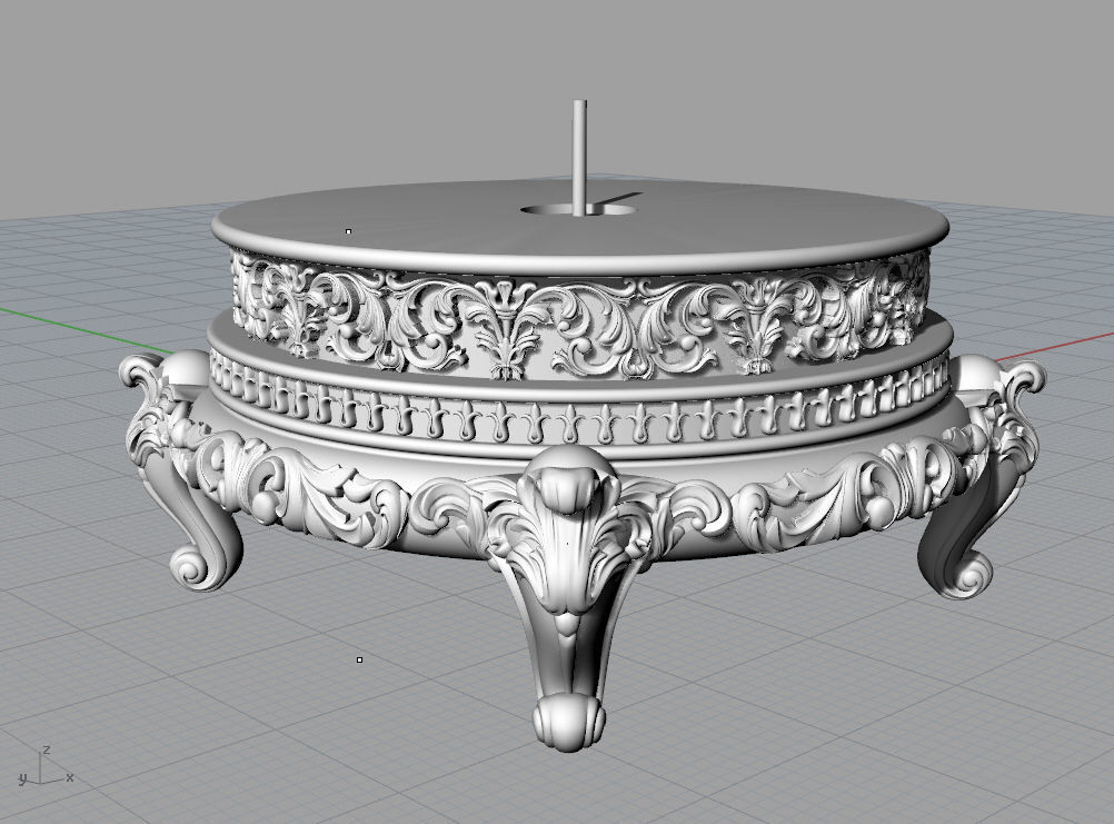 Pedestal ornate gold candle holder 3D print model_10