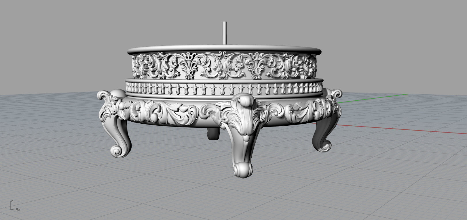 Pedestal ornate gold candle holder 3D print model_11