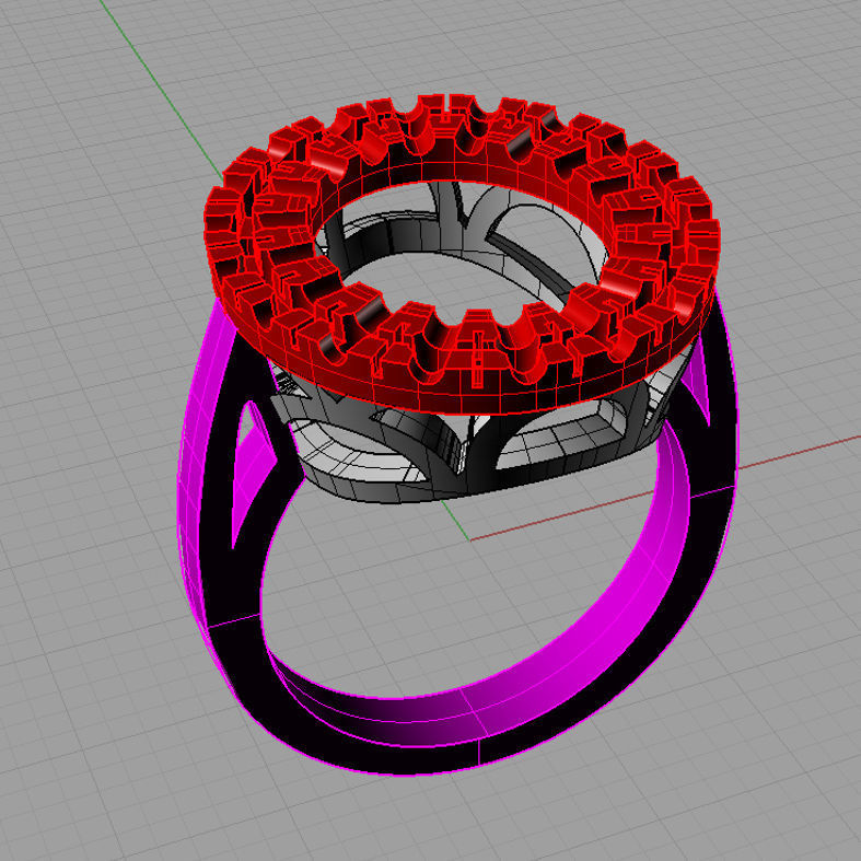 Oval Shaped Engagement Ring With Diamonds  An021 3D print model_5