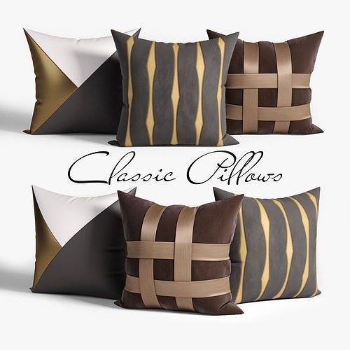 50 Decorative pillows sets  Low-poly 3D model 6