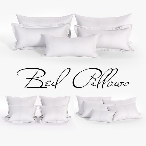 50 Decorative pillows sets  Low-poly 3D model 3