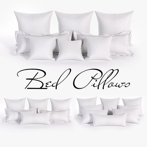 50 Decorative pillows sets  Low-poly 3D model 2