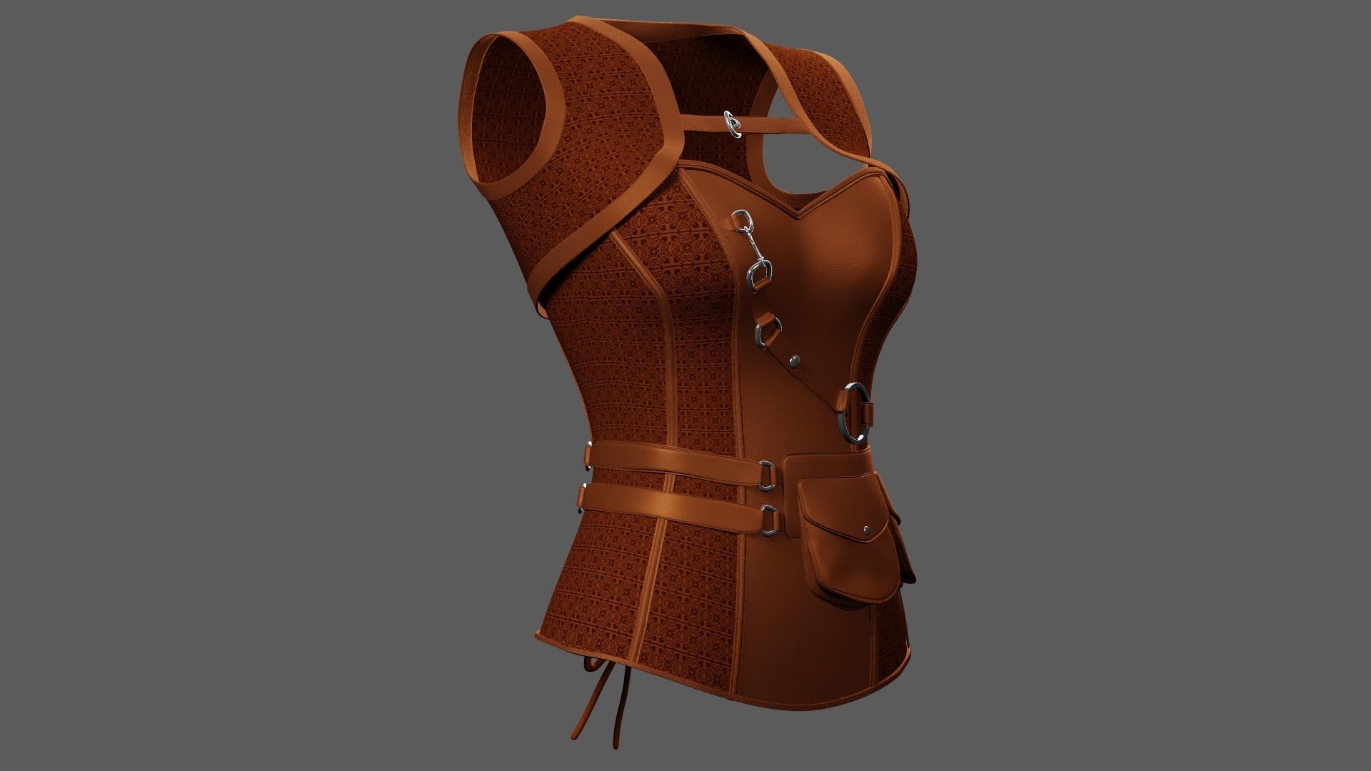 Corset PBR Low-poly 3D model_13