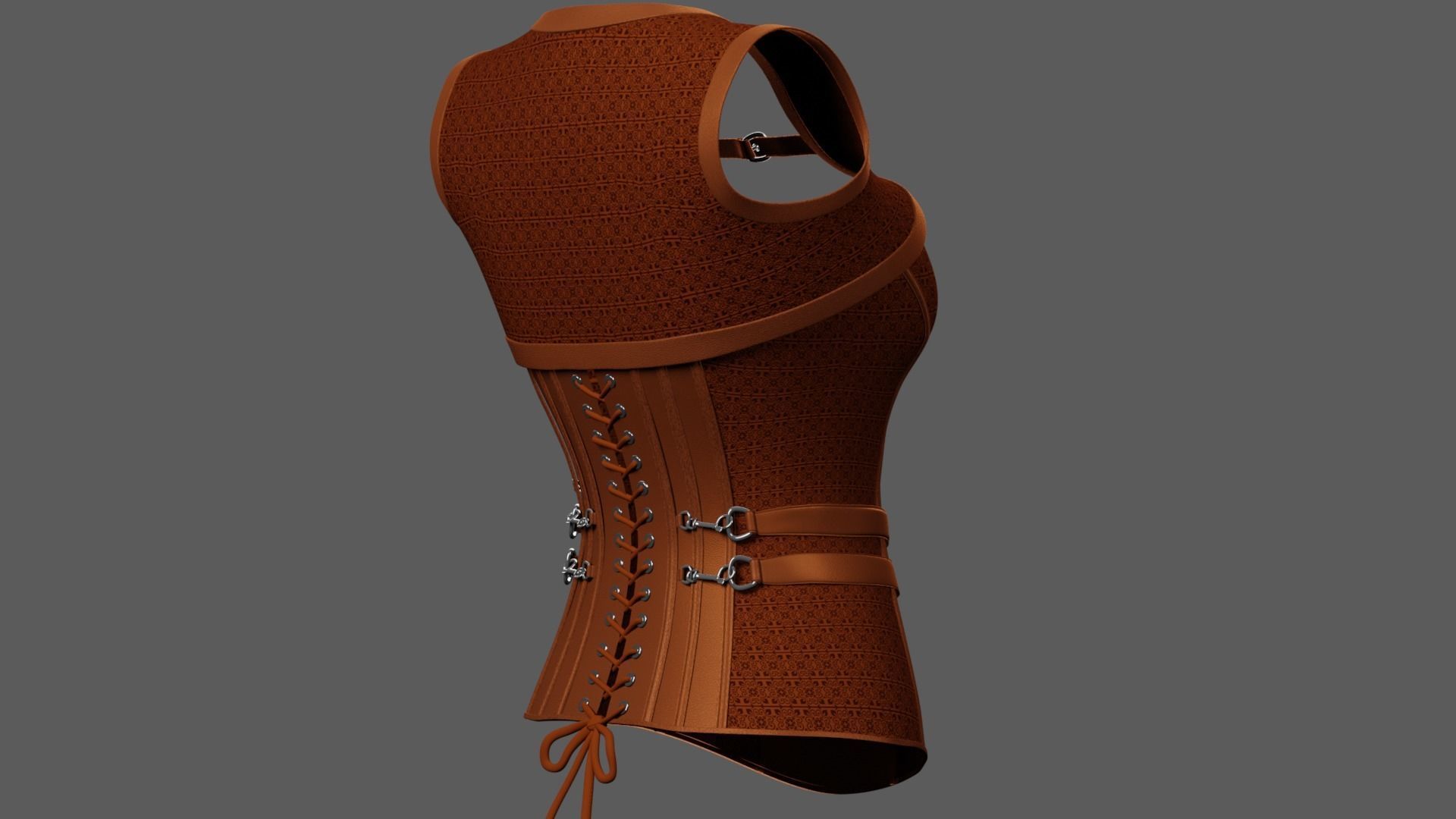 Corset PBR Low-poly 3D model_14