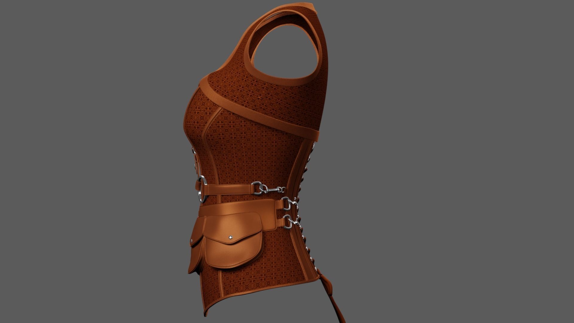 Corset PBR Low-poly 3D model_5