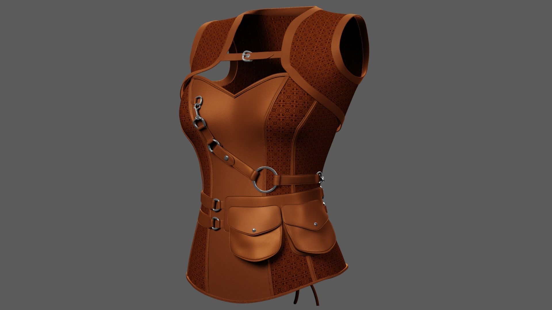 Corset PBR Low-poly 3D model_8