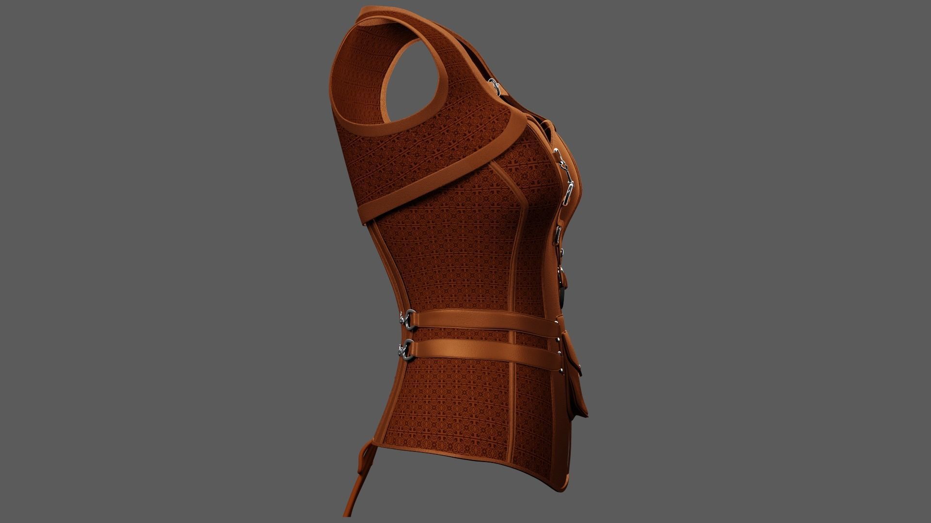 Corset PBR Low-poly 3D model_7