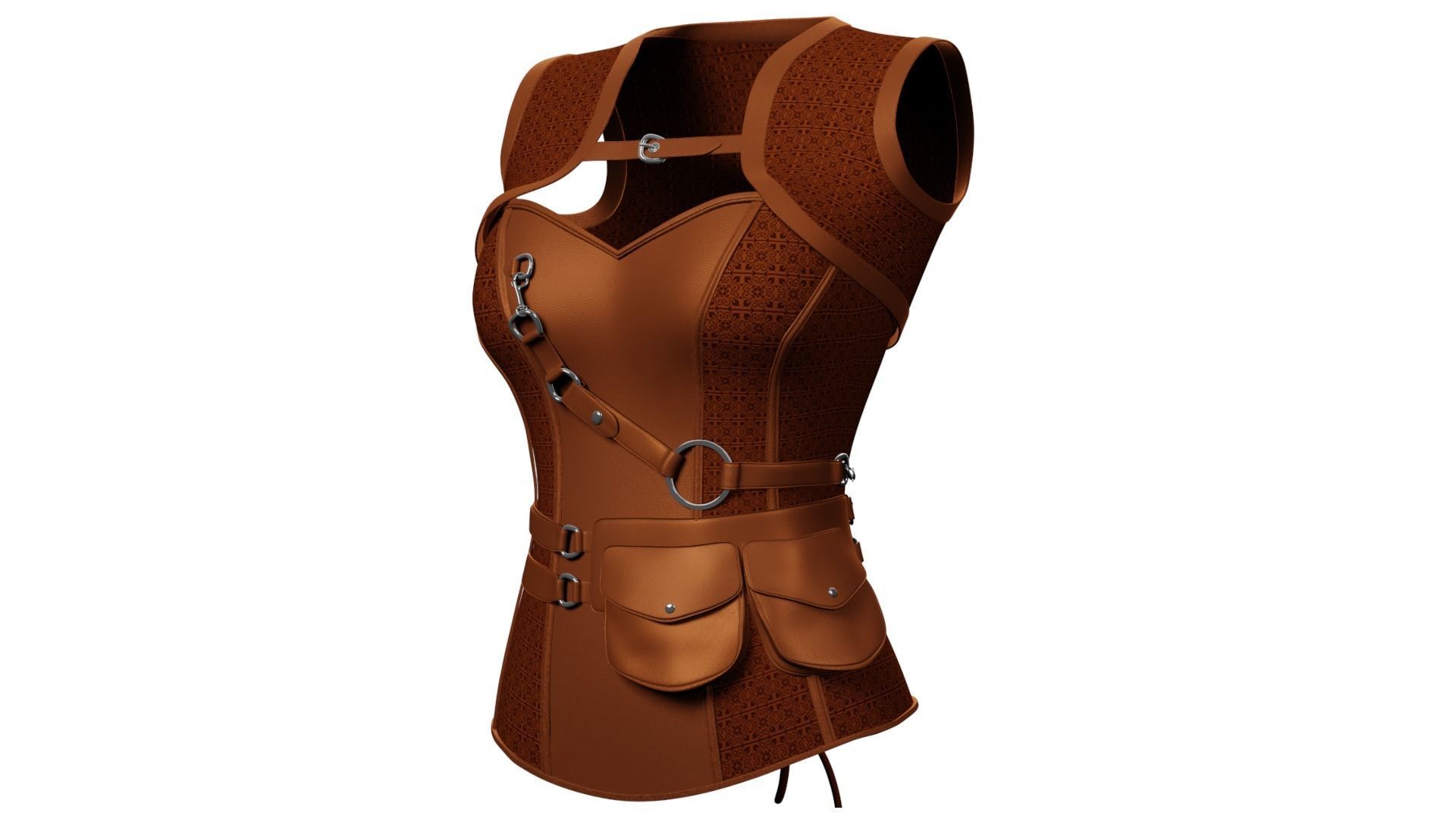 Corset PBR Low-poly 3D model_1