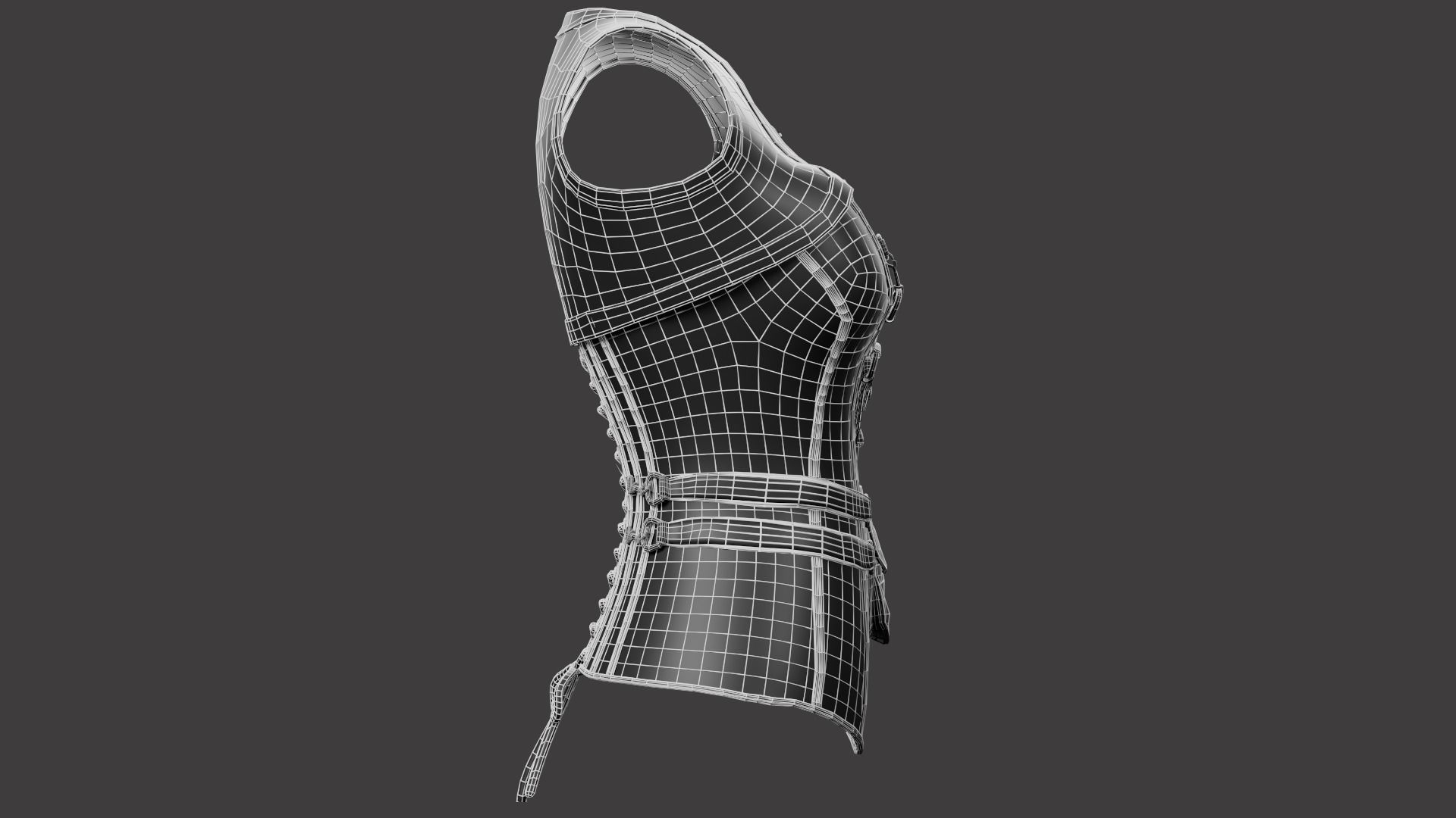 Corset PBR Low-poly 3D model_15
