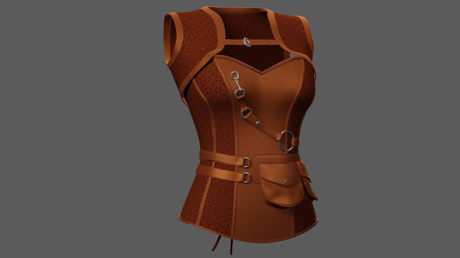 Corset PBR Low-poly 3D model_9