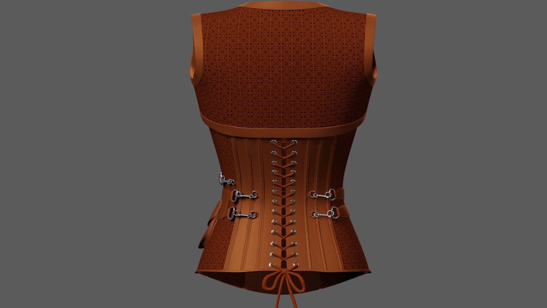Corset PBR Low-poly 3D model_6