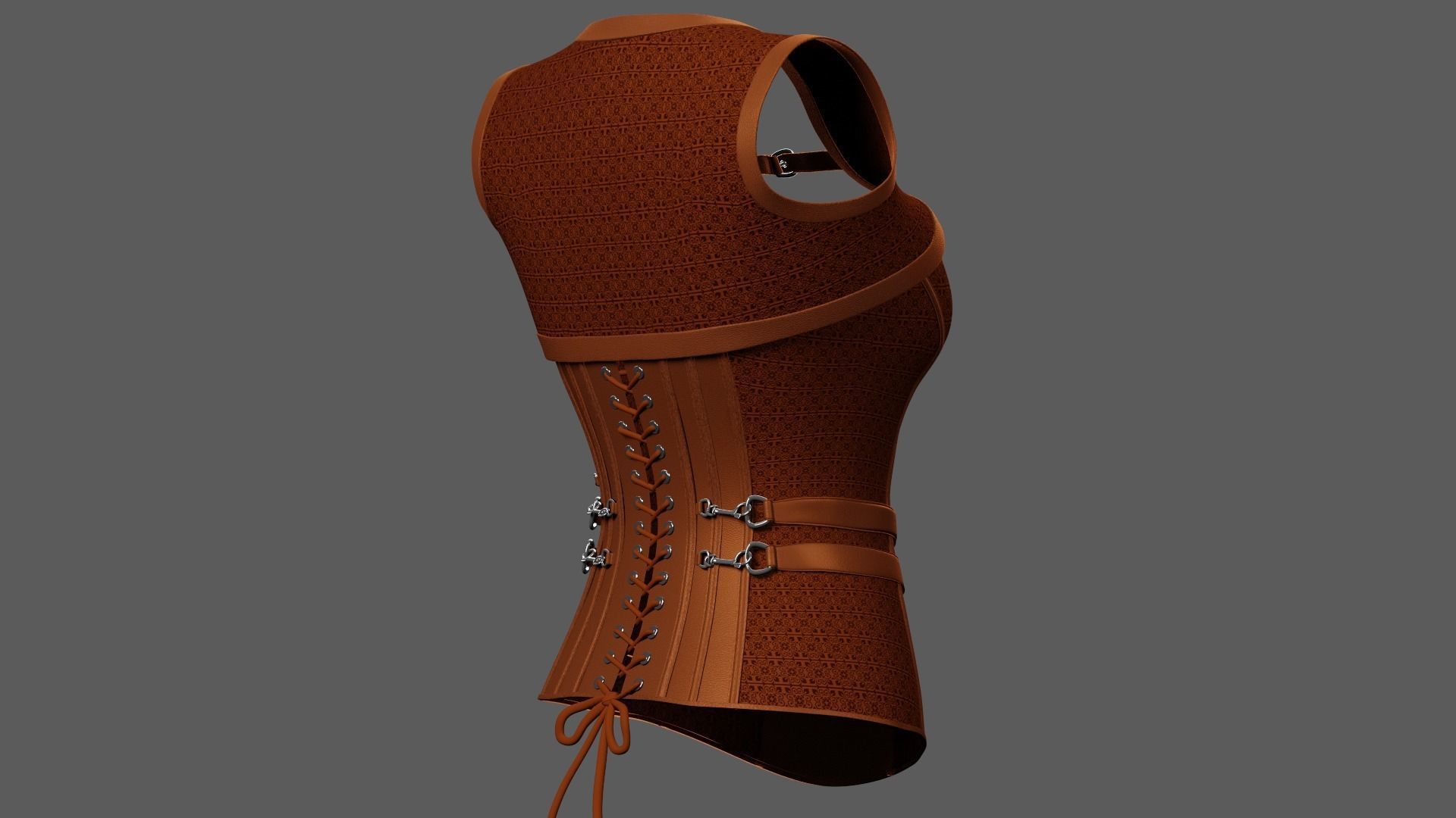 Corset PBR Low-poly 3D model_11