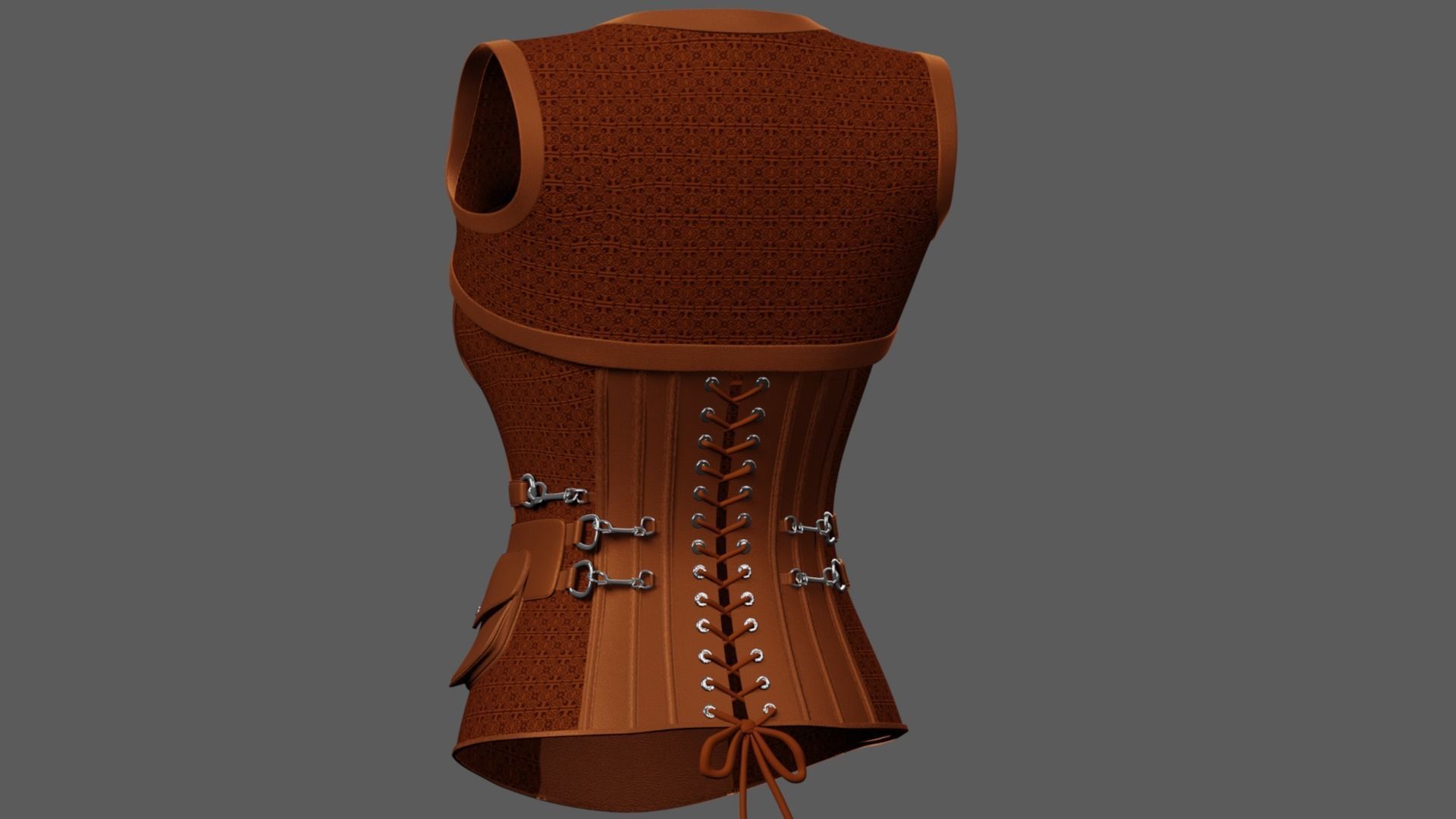 Corset PBR Low-poly 3D model_4
