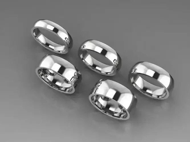 Multi Pack 5 Rings Size 10 Comfort Fit Ring 5mm to 9mm 3D print model