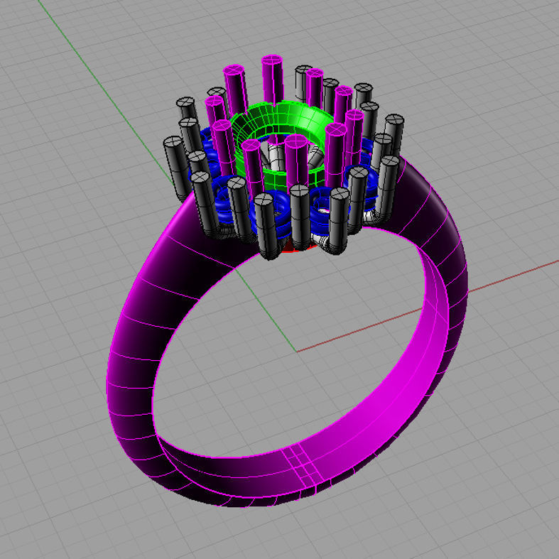 Diana Classic ring with Oval center stone 3dmodel 3D print model 3D print model_4