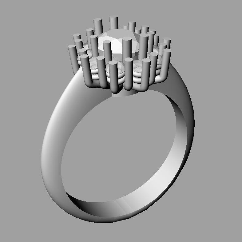 Diana Classic ring with Oval center stone 3dmodel 3D print model 3D print model_1