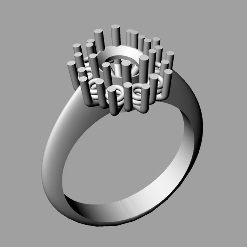 Diana Classic ring with Oval center stone 3dmodel 3D print model 3D print model_5