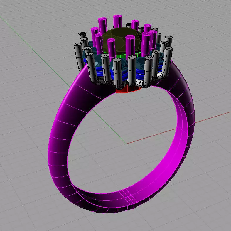 Diana Classic ring with Oval center stone 3dmodel 3D print model 3D print model_0