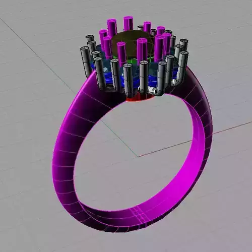 Diana Classic ring with Oval center stone 3dmodel 3D print model