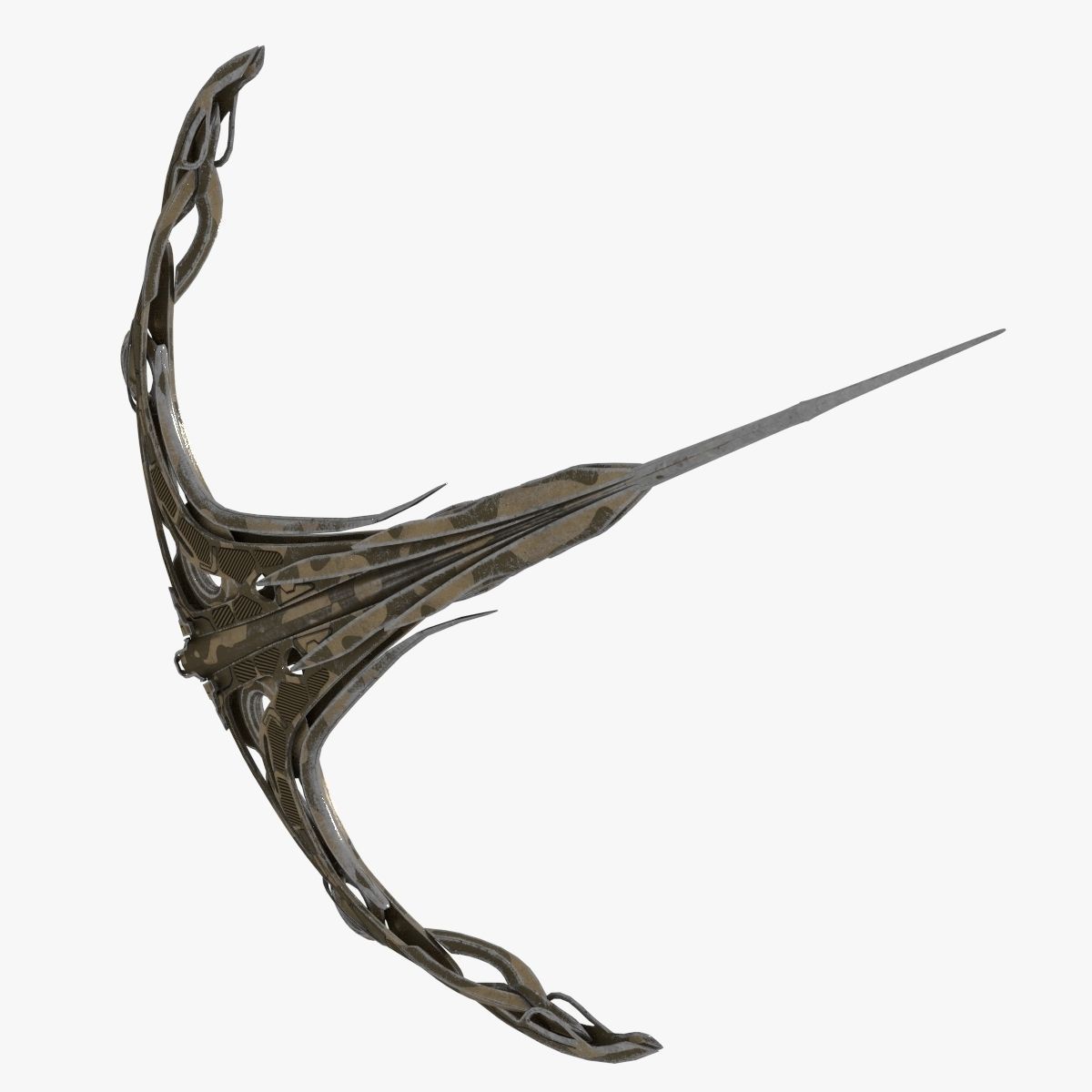 Curved Alien Fighter 3D model_1