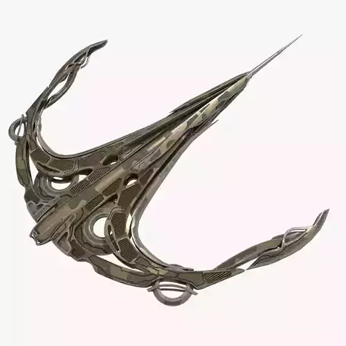 Curved Alien Fighter 3D model