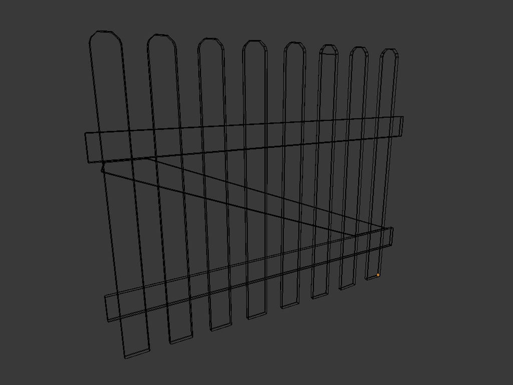 Wooden Fence Low-poly 3D model_1