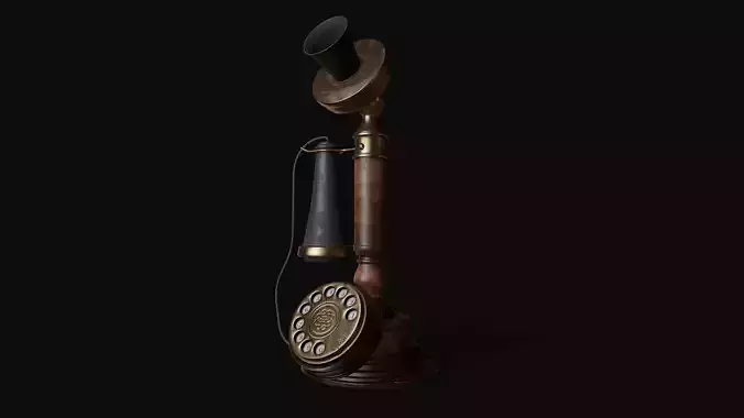 Old Candlestick Phone 3D model