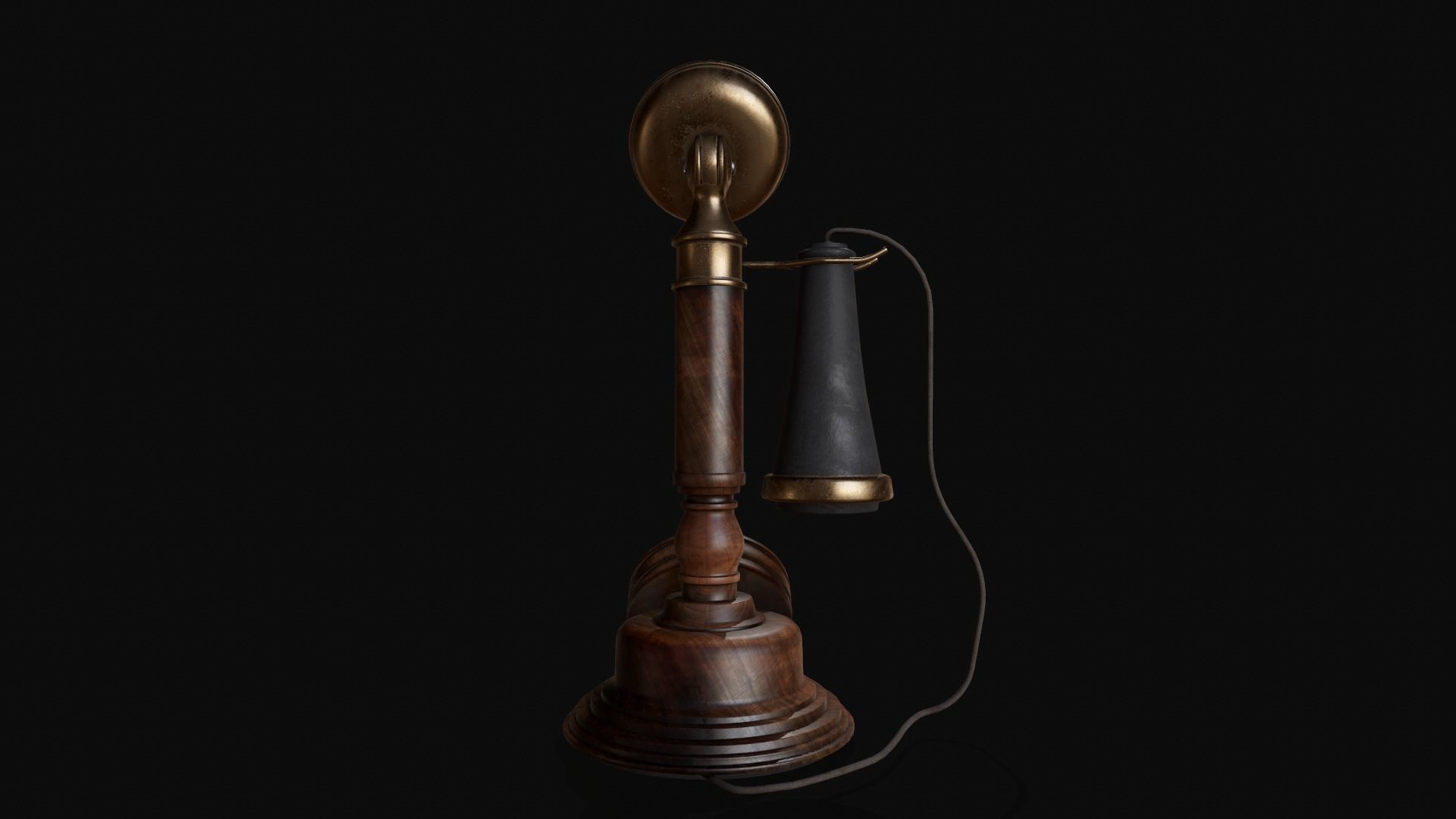 Old Candlestick Phone 3D model_7