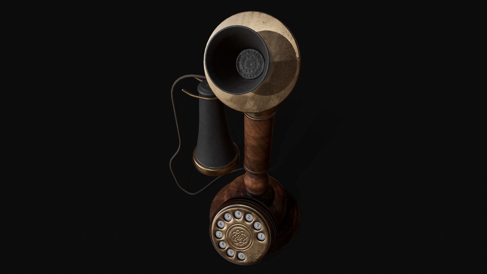 Old Candlestick Phone 3D model_11