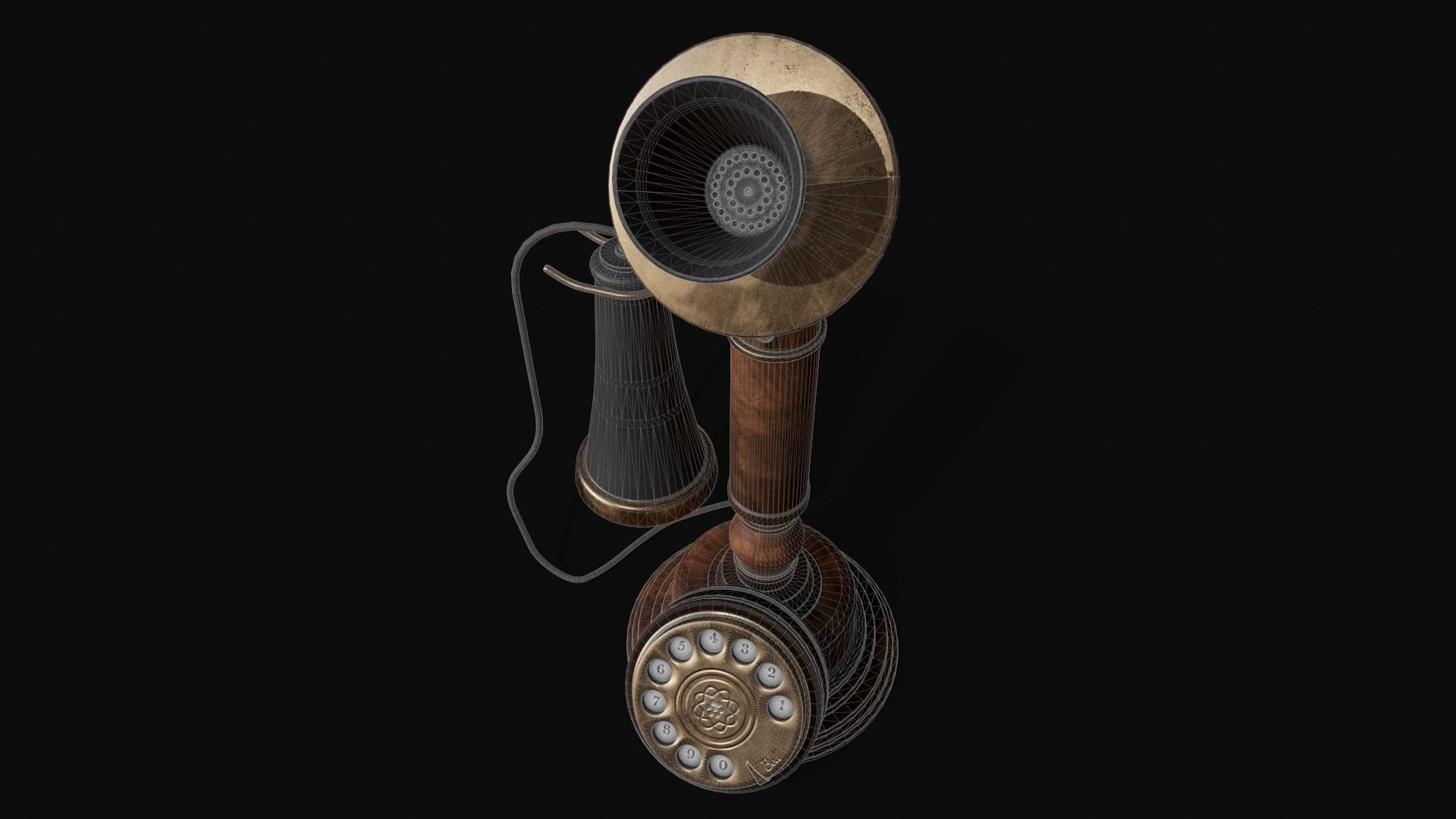 Old Candlestick Phone 3D model_12