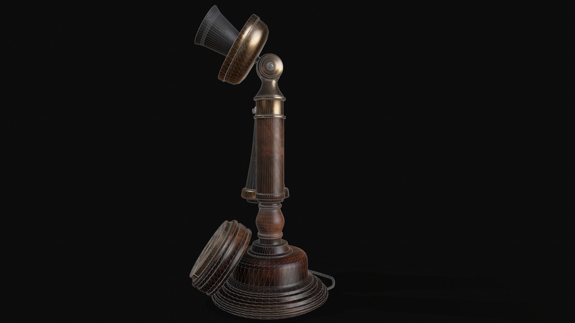 Old Candlestick Phone 3D model_10