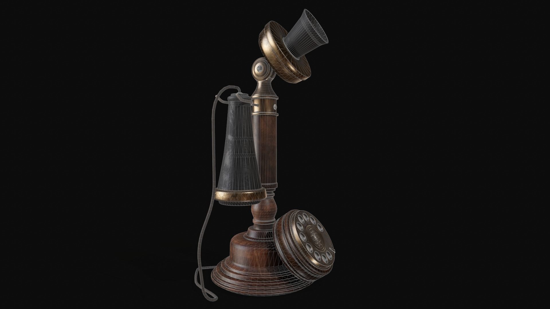Old Candlestick Phone 3D model_18