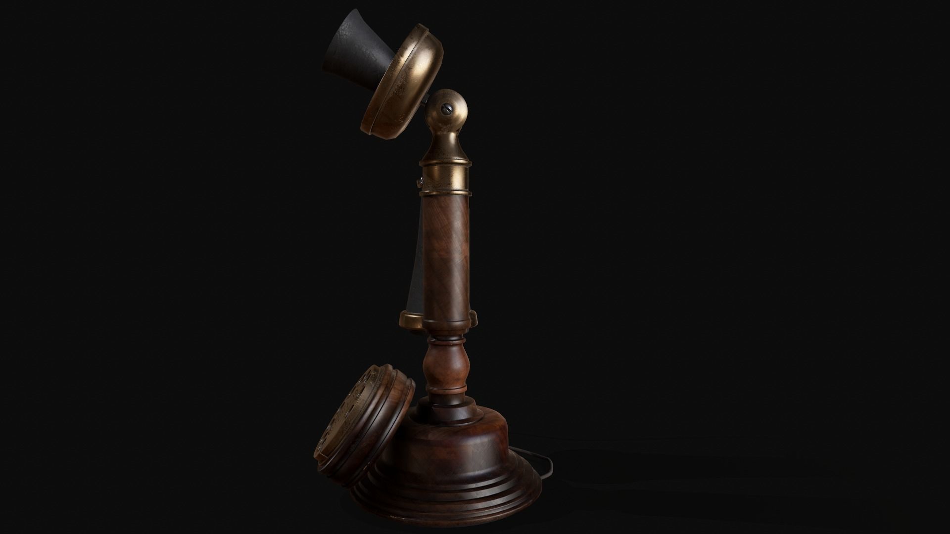 Old Candlestick Phone 3D model_9