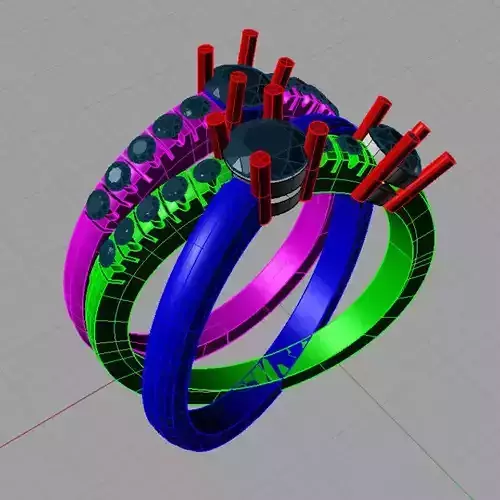 Woman Enagagement Heads Diamond Ring an28